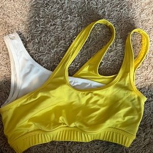 yellow shein sports bra